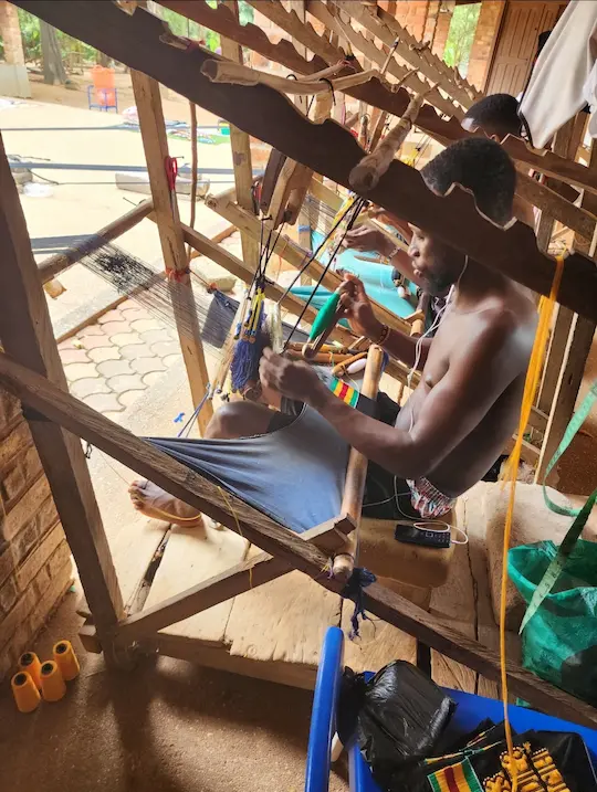 Bonwire kente weaving at bonwire kente museum. Kumasi Travel Itinerary