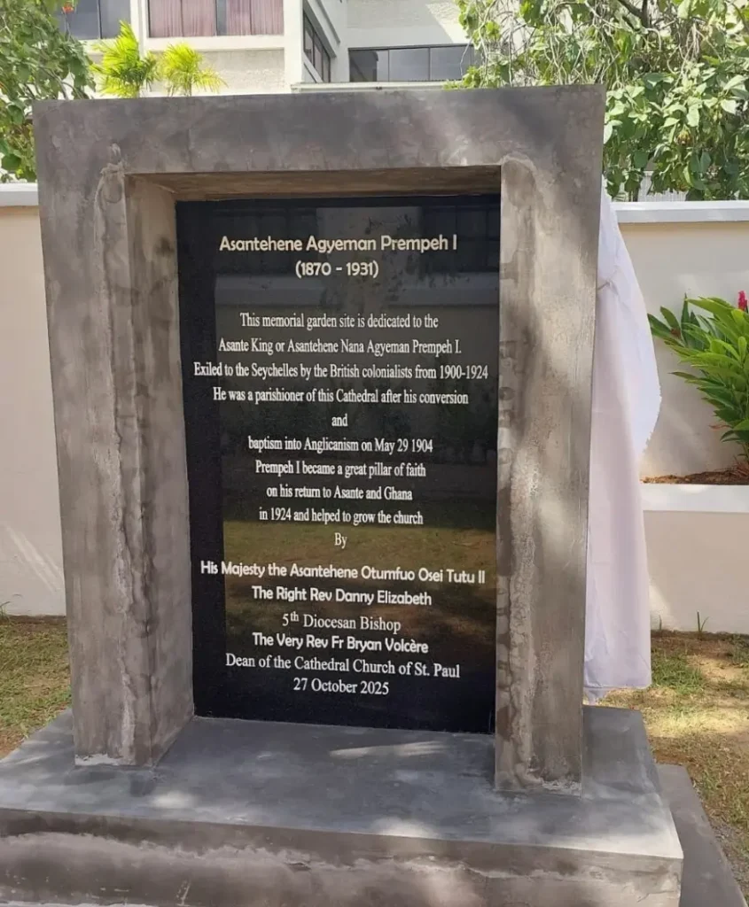 Memorial garden of Asantehene Prempeh I at St Paul’s Anglican Cathedral, Victoria, Seychelles